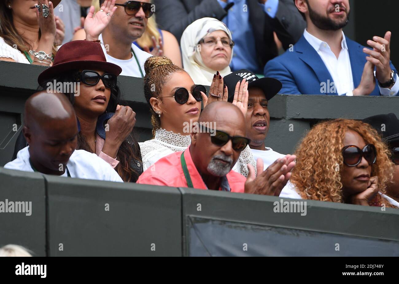Singer Beyonce and rapper Jay Z in the royal box at the women's final ...