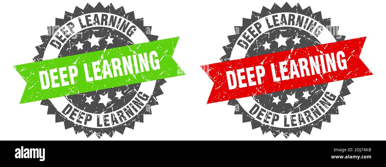 deep learning grunge stamp set. deep learning band sign Stock Vector