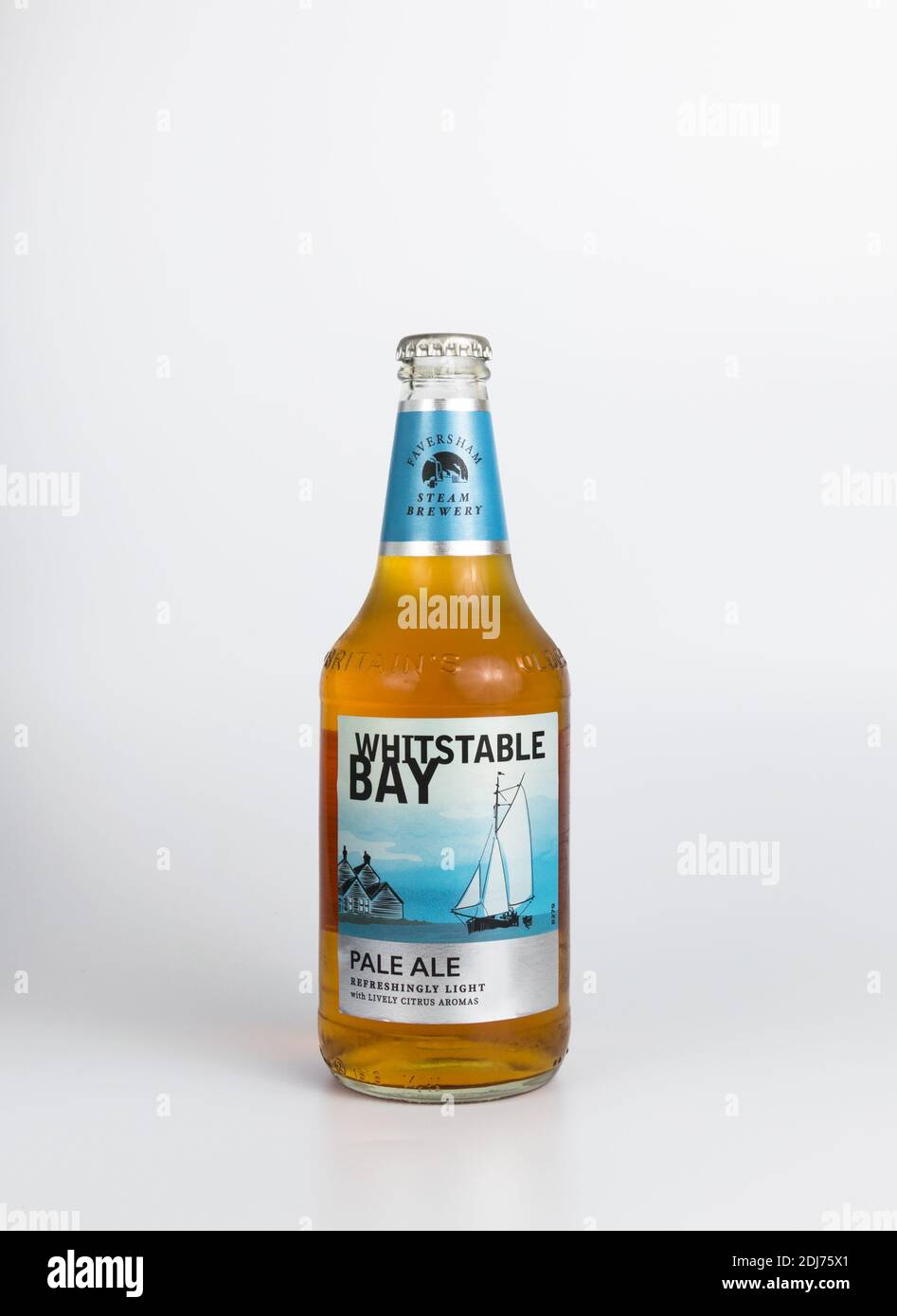 Pale Ale by Whitstable Bay isolated on white background Stock Photo