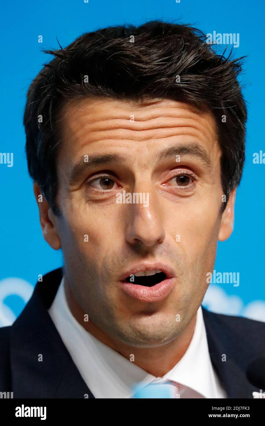 Olympic Champion Tony Estanguet during a Press Conference given by the Paris 2024 Olympic
