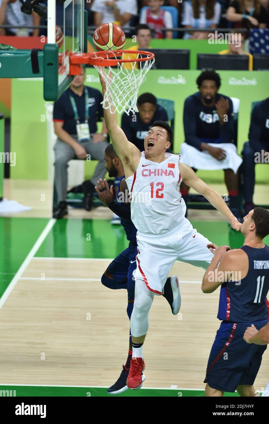 Gen Li in action during the China vs USA basketball game at the 2016 Rio Olympic Games on August 6, 2016 in Rio De Janeiro, Brazil. Photo by Lionel Hahn/ABACAPRESS.COM Stock Photo