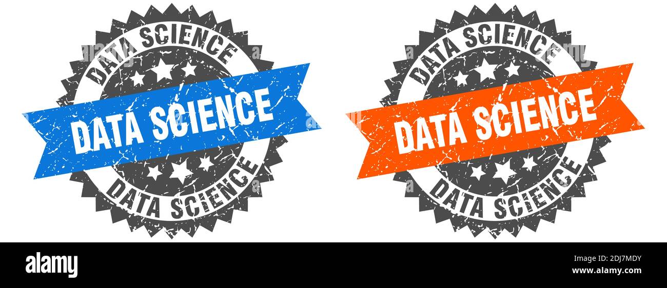 data science grunge stamp set. data science band sign Stock Vector