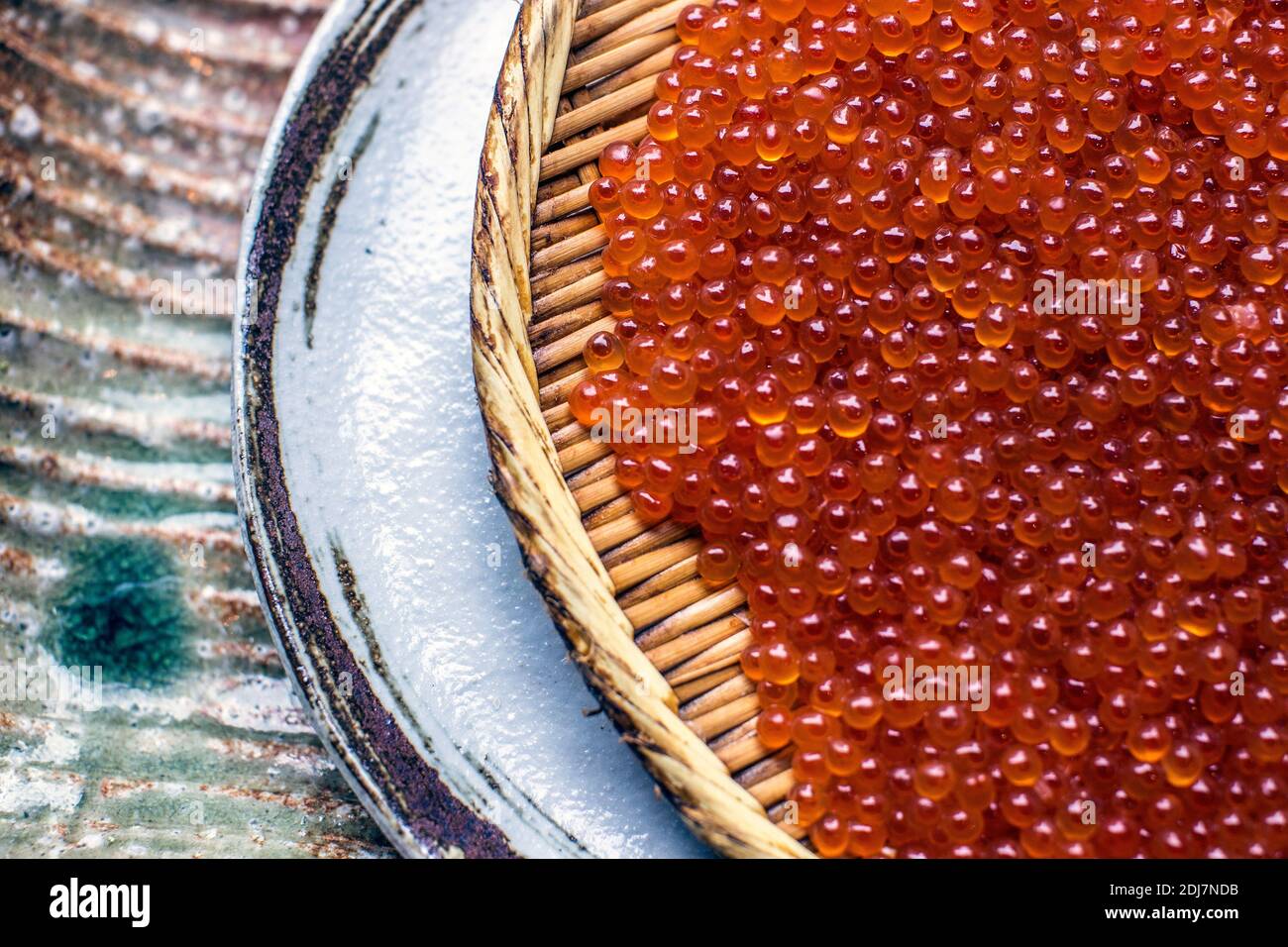 Salmon caviar or salmon roe Stock Photo