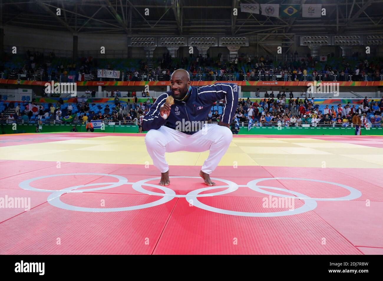 France's Teddy Riner won the Gold medal in the Men + 100kg Judo event ...