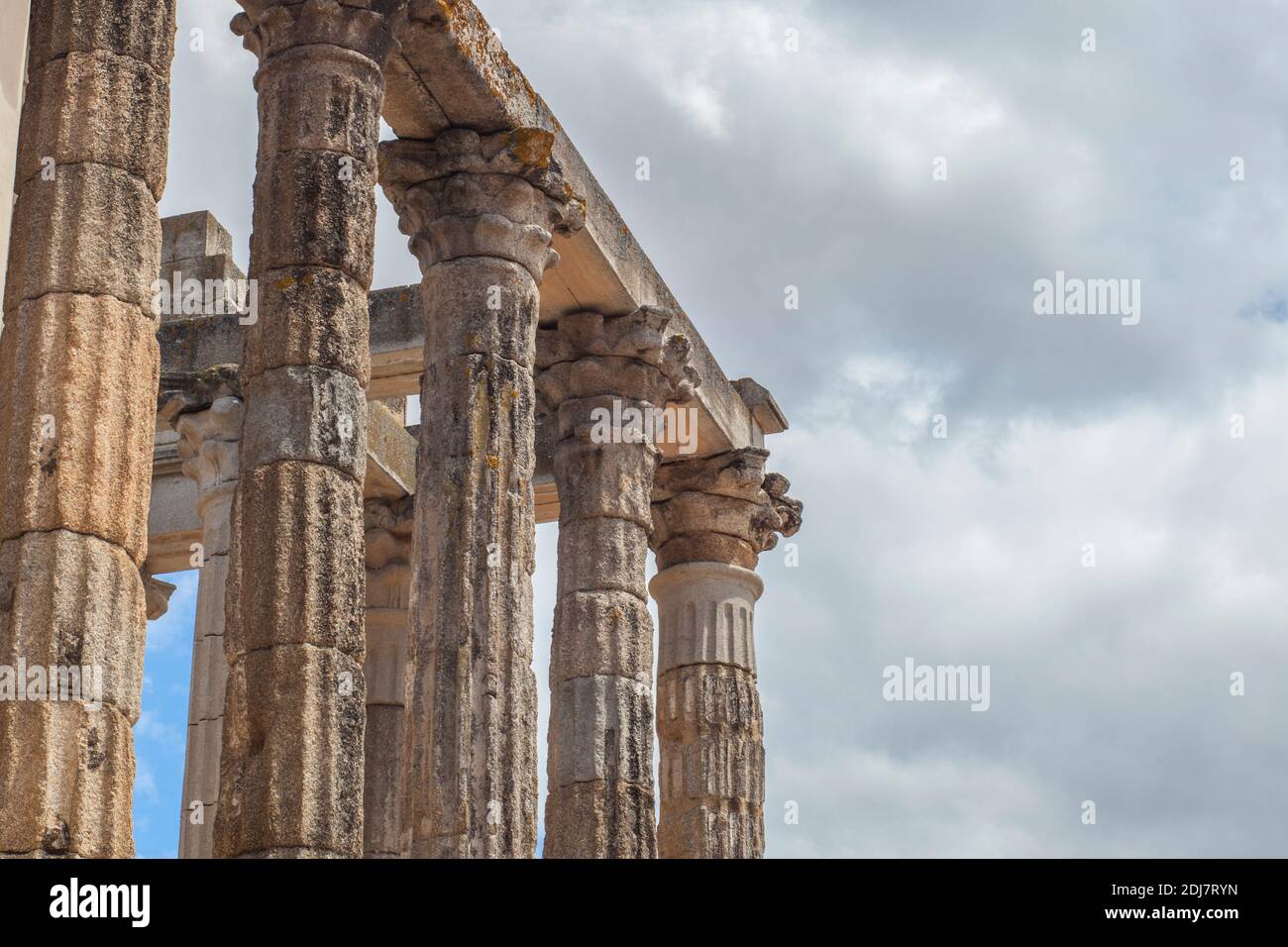 Temple of Diana. Imperial Cult Temple in Merida, Extremadura, Spain Stock Photo