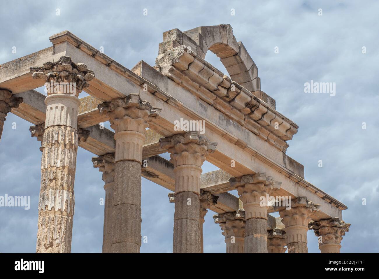 Temple of Diana. Imperial Cult Temple in Merida, Extremadura, Spain Stock Photo