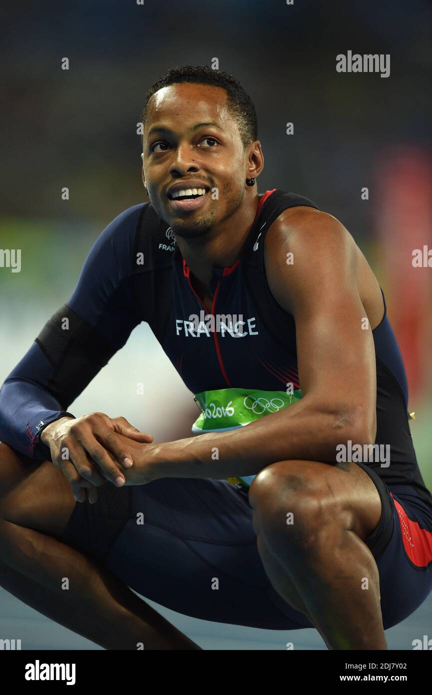 Dimitri Bascou competes in the Men's 110m Hurdles Final on Day 11 of