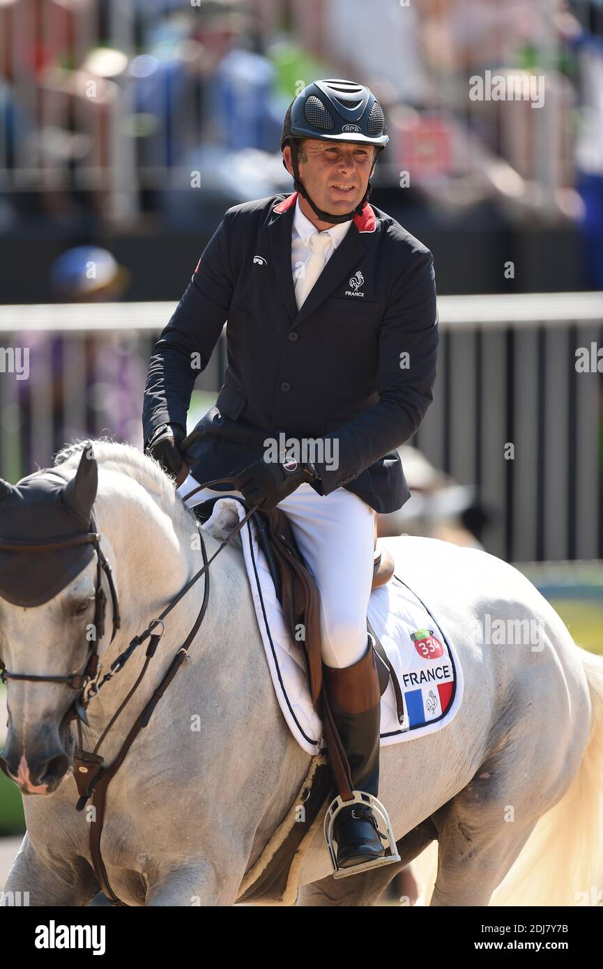 Phillipe Rozier of France rides Rahotep De Toscane during the Jumping Team Round 2 during Day 12