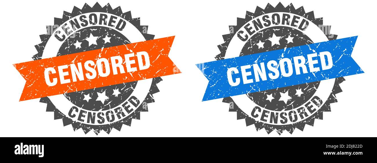 Censerd Sign Censored sign round ribbon hi-res stock photography and images - Alamy