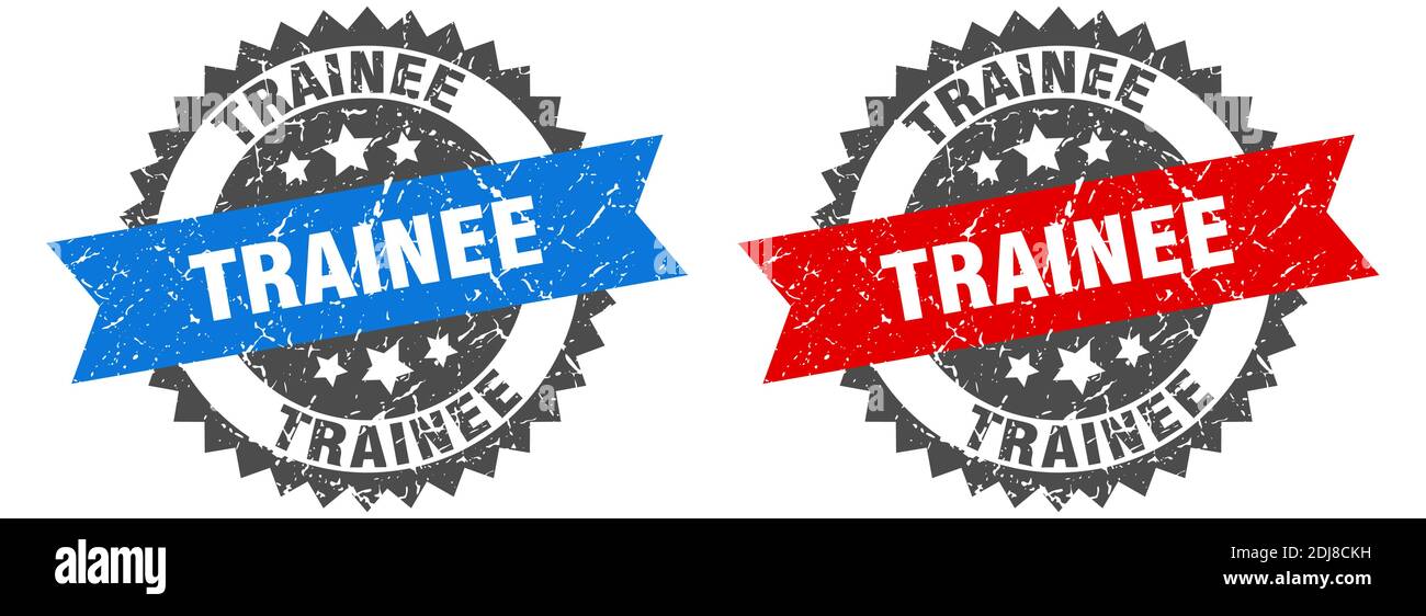 trainee grunge stamp set. trainee band sign Stock Vector