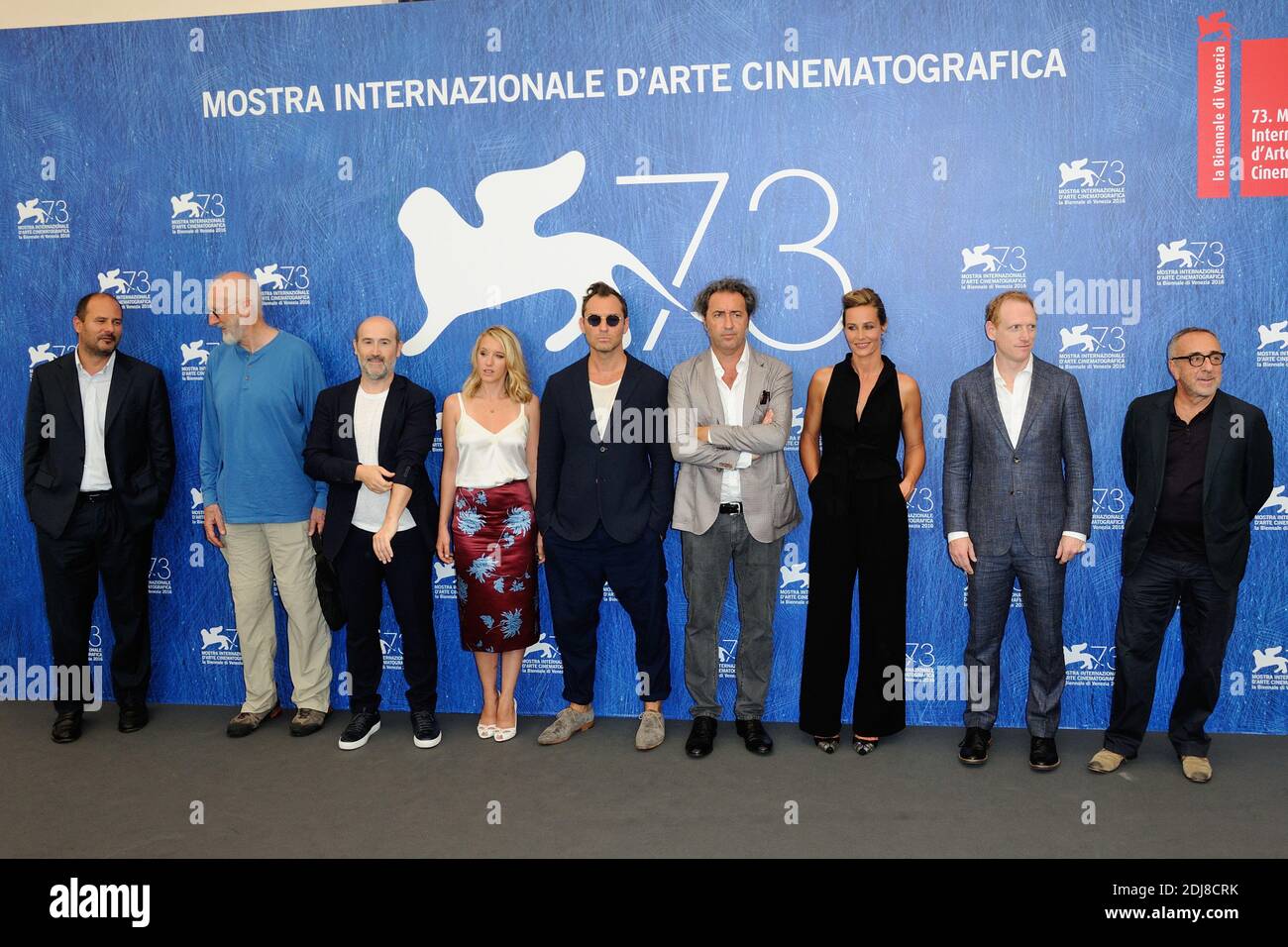 Ludivine Sagnier Jude Law Cecile De France Paolo Sorrentino Scott Shepherd Javier Camara James Cromwell Lorenzo Mieli And Andrea Scrosati Attending The The Young Pope Photocall On The Lido In Venice Italy