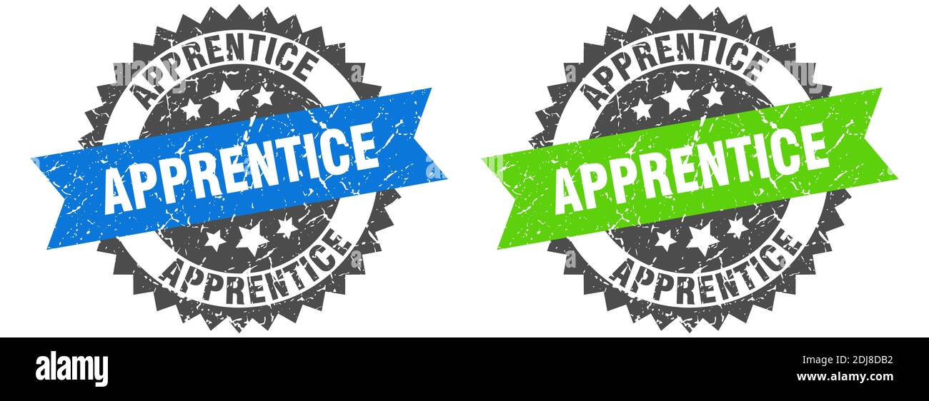 apprentice grunge stamp set. apprentice band sign Stock Vector