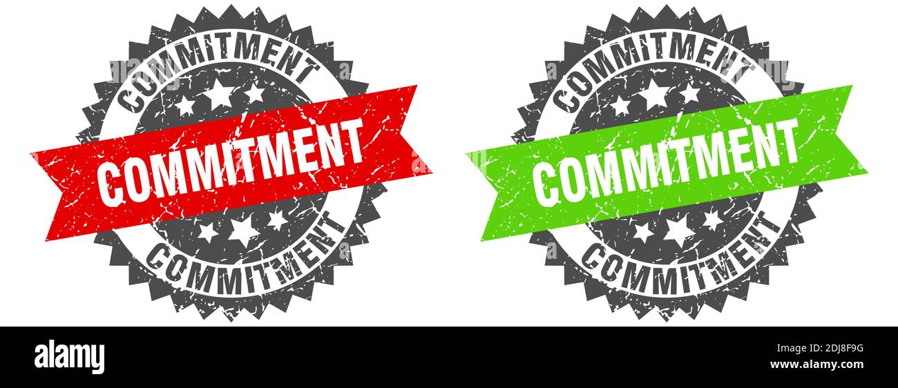 commitment grunge stamp set. commitment band sign Stock Vector