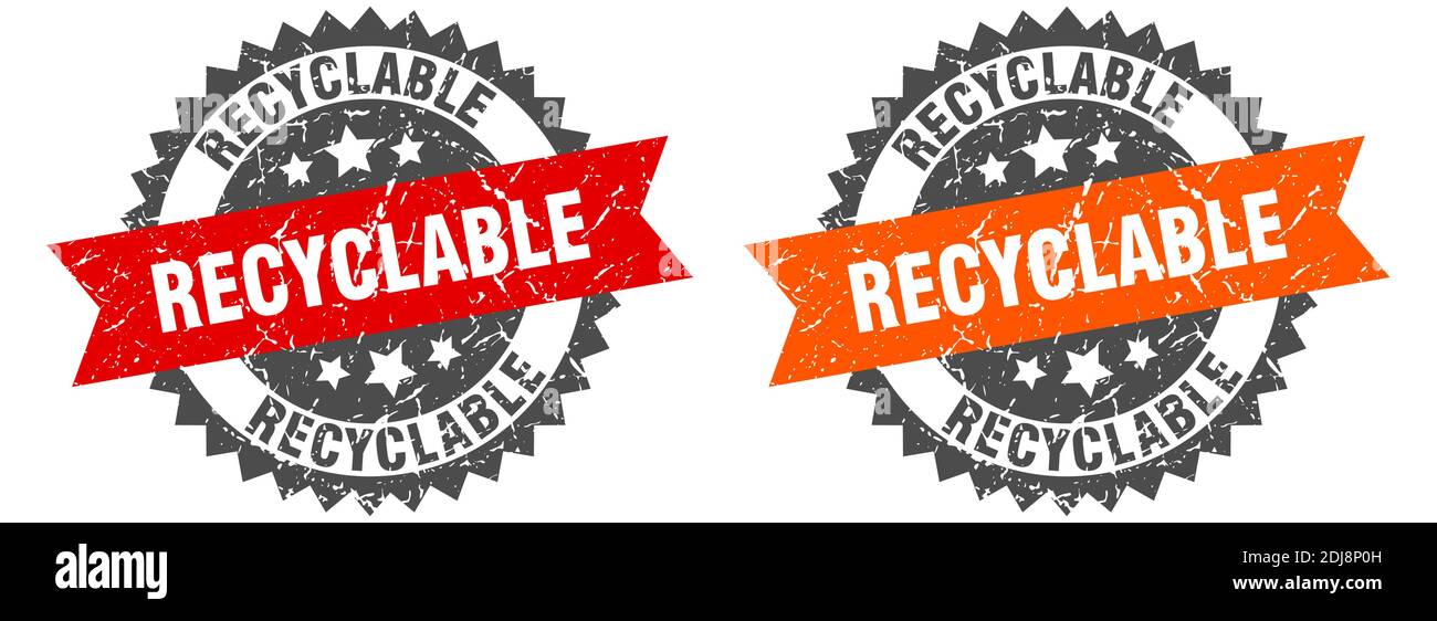 Recyclable stamp round sign hi-res stock photography and images - Alamy