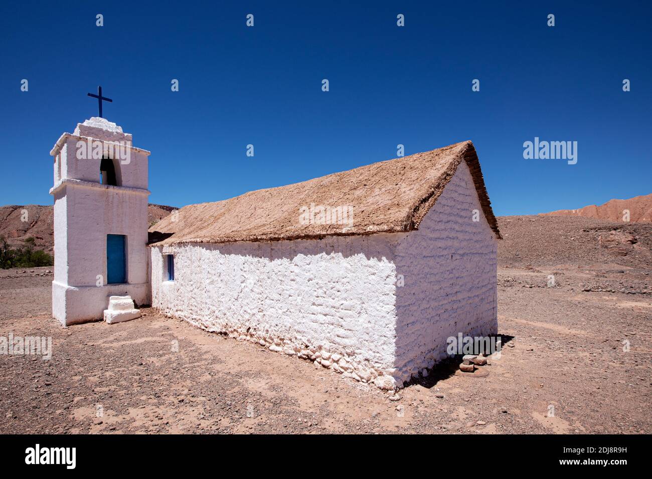 The small Capilla de San Isidro, Catarpe, Antofagasta Region, Chile. Stock Photo