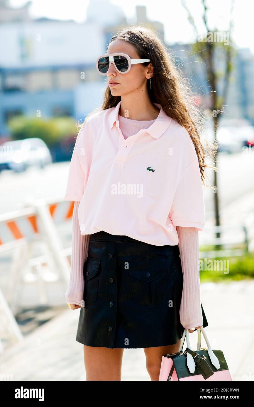 Street style, Erika Boldrin arriving at Lacoste Spring Summer 2017 show  held at Spring Studios, 50 Varick Street, in New York City, NY, USA, on  September 10, 2016. Photo by Marie-Paola Bertrand-Hillion/ABACAPRESS.COM