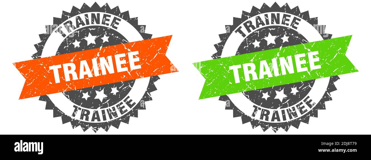 trainee grunge stamp set. trainee band sign Stock Vector