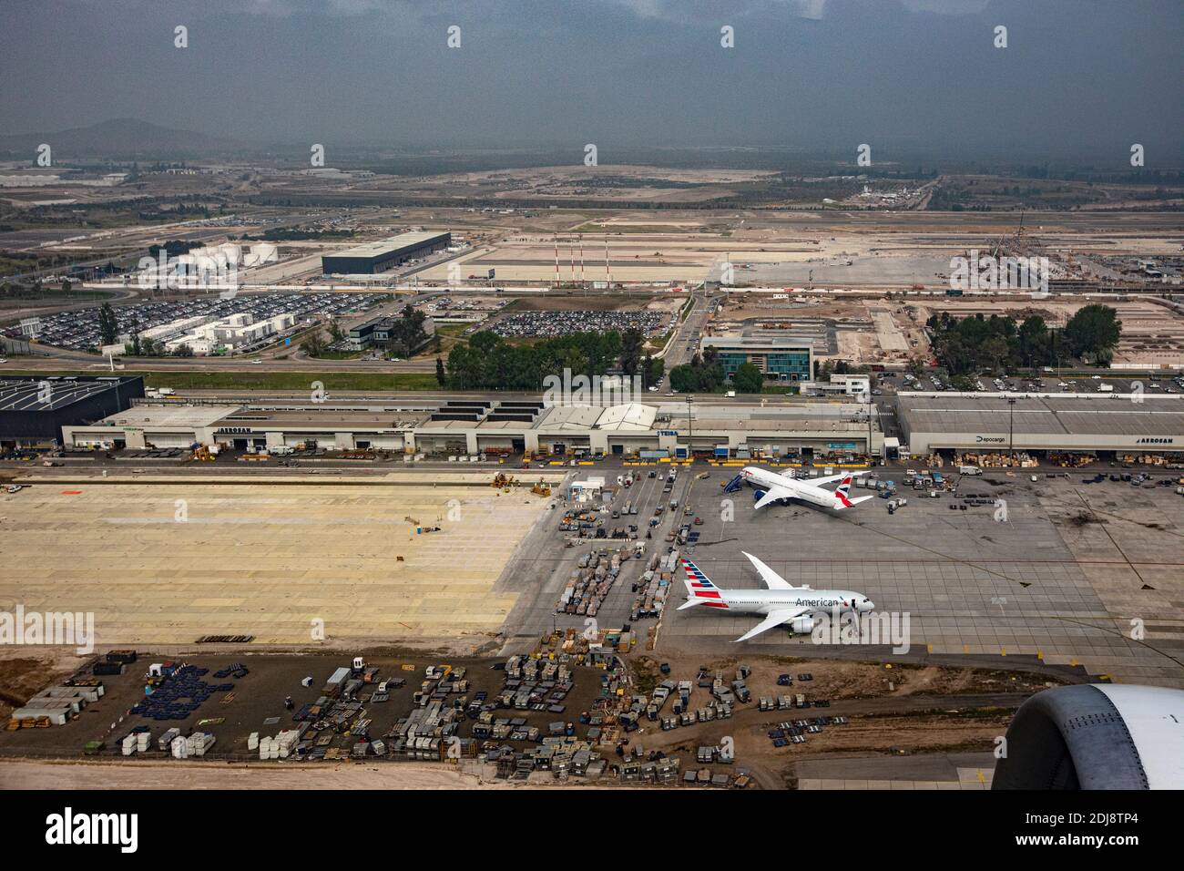 Aerial view of Santiago International Airport, Santiago, Chile. Stock Photo