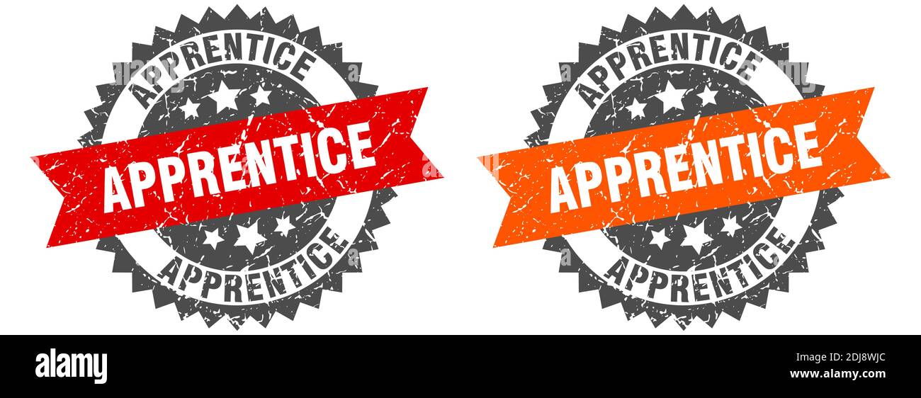 apprentice grunge stamp set. apprentice band sign Stock Vector