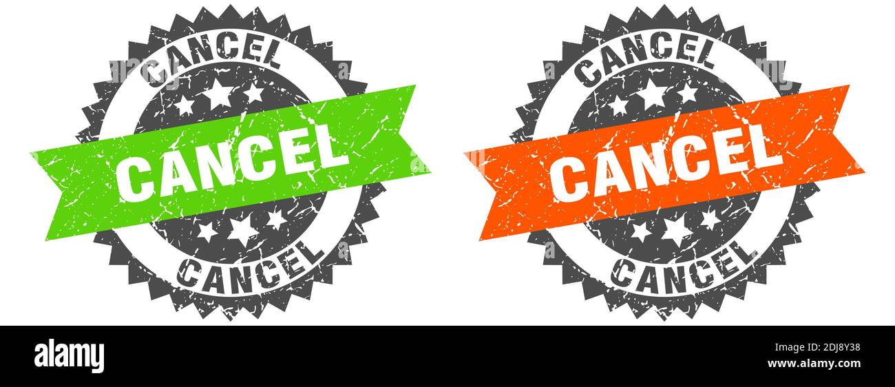 Cancel ribbon round white hi-res stock photography and images - Alamy