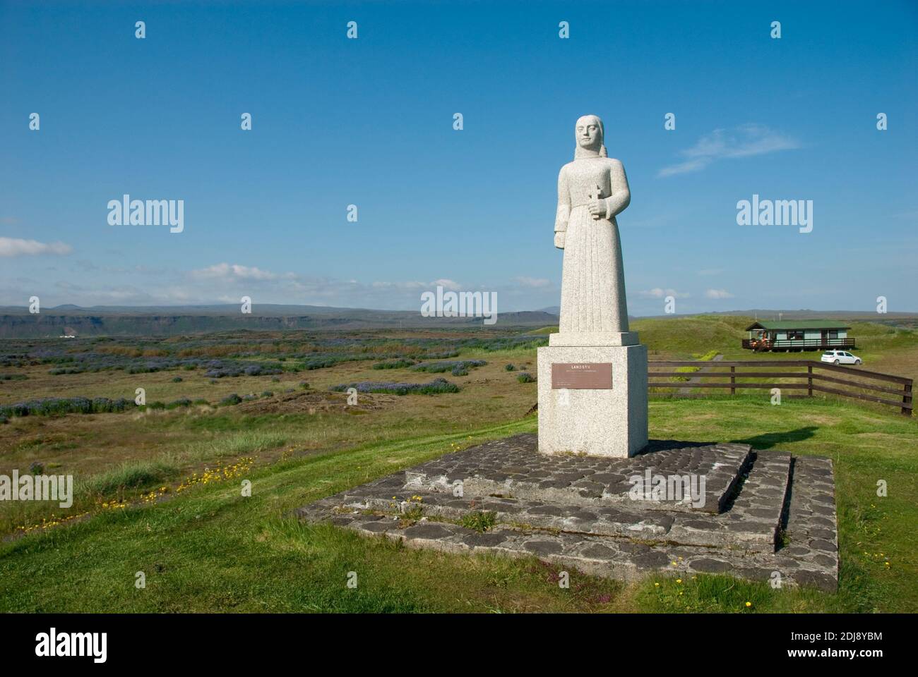 Europa, Island, Iceland, Reykjanes Halbinsel, Statue, Landsyn, Lichtengel Stock Photo