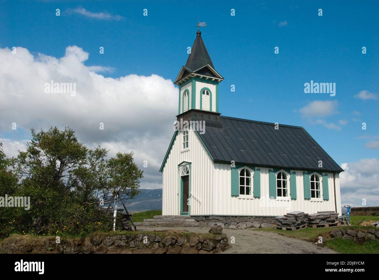 Europa, Island, Iceland, Pingvellir, Thingvellir, Kirche, Pingvalla-Kirche, Thingvalla-Kirche Stock Photo