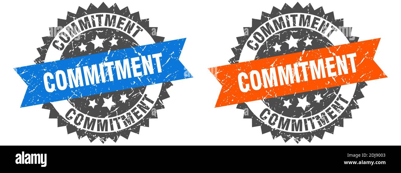 commitment grunge stamp set. commitment band sign Stock Vector