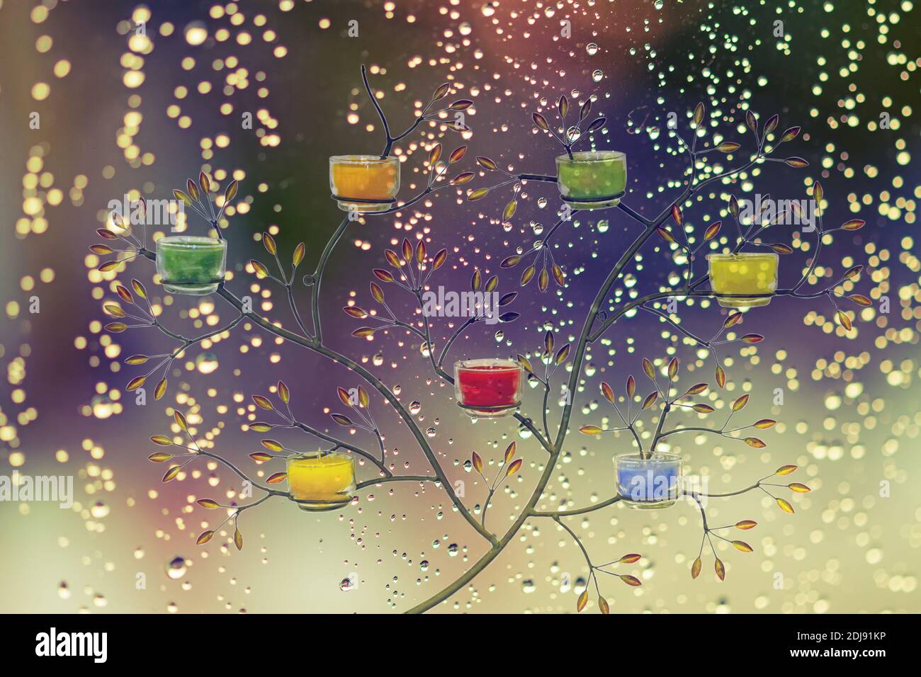 Natural water drops on glass Stock Photo - Alamy