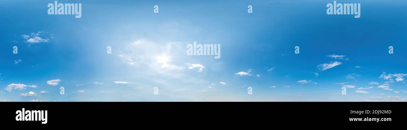Blue sky with light clouds Seamless panorama in spherical ...