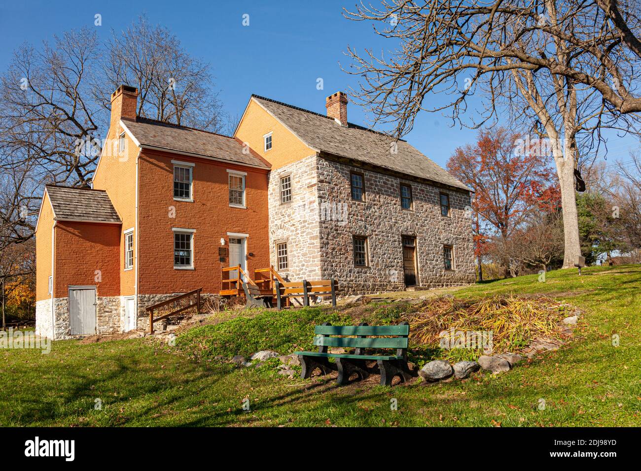 Built in 1758 in Frederick Maryland, Schifferstadt House (now serving as an Architectural museum) is the oldest building in the city and is among the Stock Photo