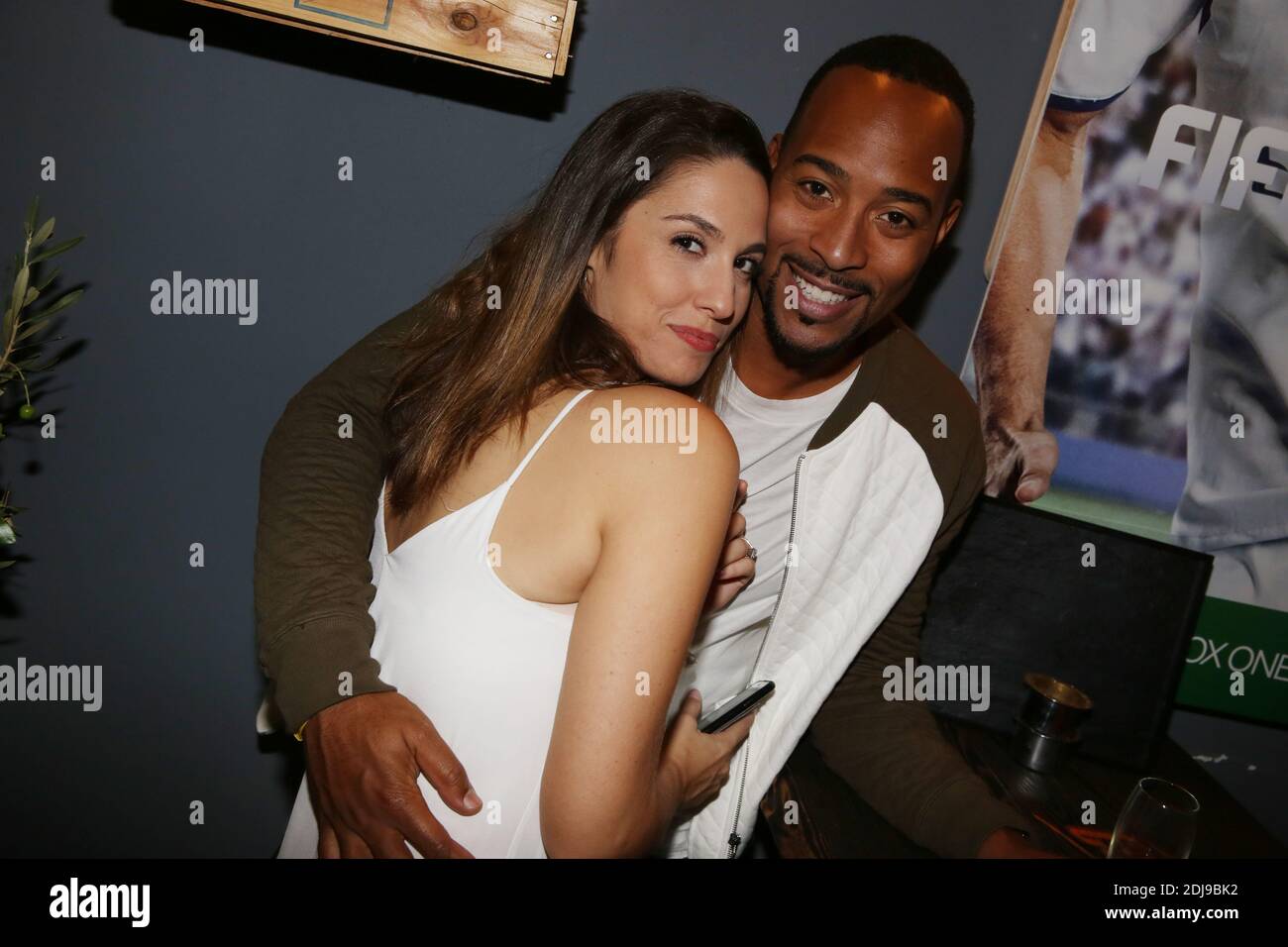 Charlotte Namura and her husband Jean-Luc Guizonne attending the launch of the new game FIFA 2017 (also called FIFA 17) held at 'Cercle Cadet' in Paris, France, on September 26, 2016. Photo by Jerome Domine/ABACAPRESS.COM Stock Photo