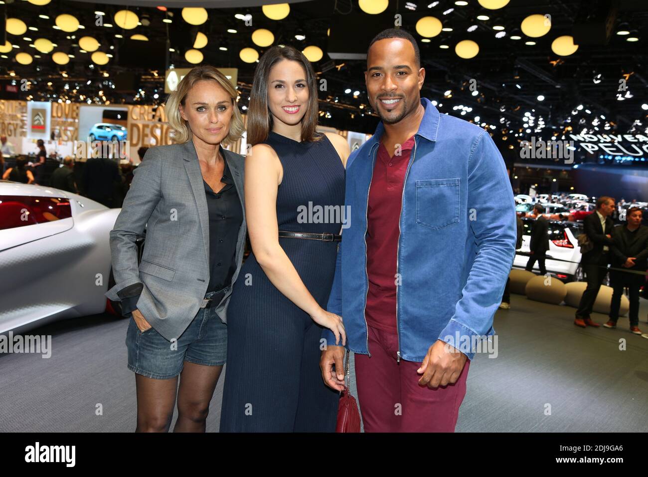 Cecile de Menibus, Charlotte Namura and Jean-Luc Guizonne lors de la soiree d'inauguration du Mondial de l'Automobile 2016 a Paris, France, le 29 septembre 2016. Photo by Jerome Domine /ABACAPRESS.COM Stock Photo