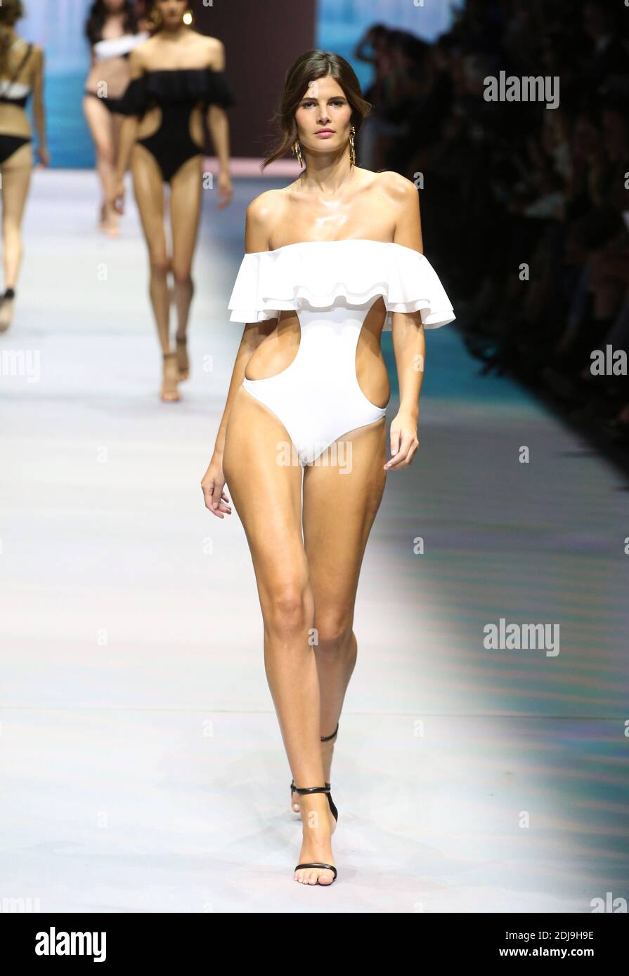 Monica Cima walks the runway during the Etam show as a part of Paris  Fashion Week Ready to Wear Spring/Summer 2017 in Paris, France on September  27, 2016. Photo by Gil Gonzalez