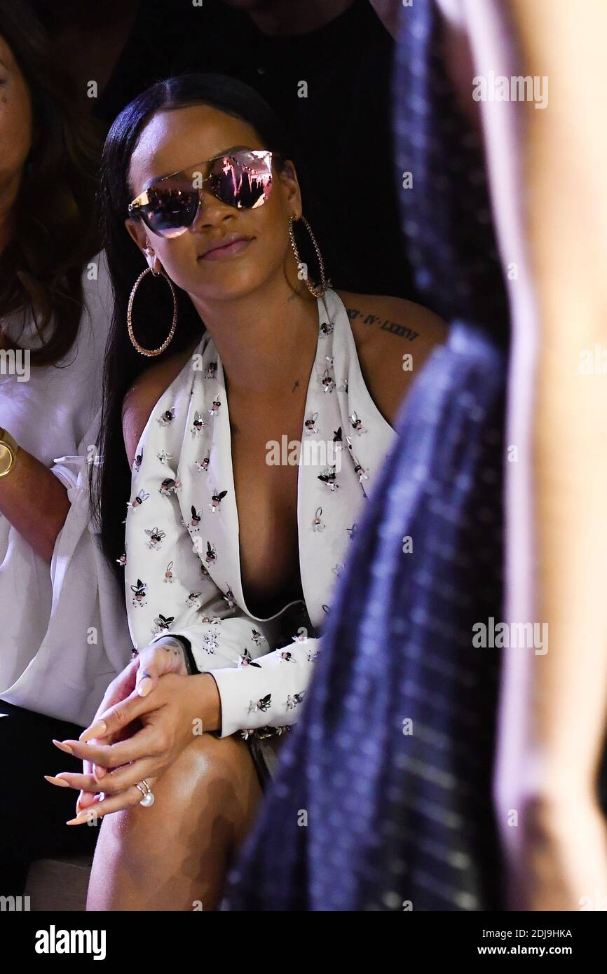 Rihanna attending at the Christian Dior show as a part of Paris Fashion Week Ready to