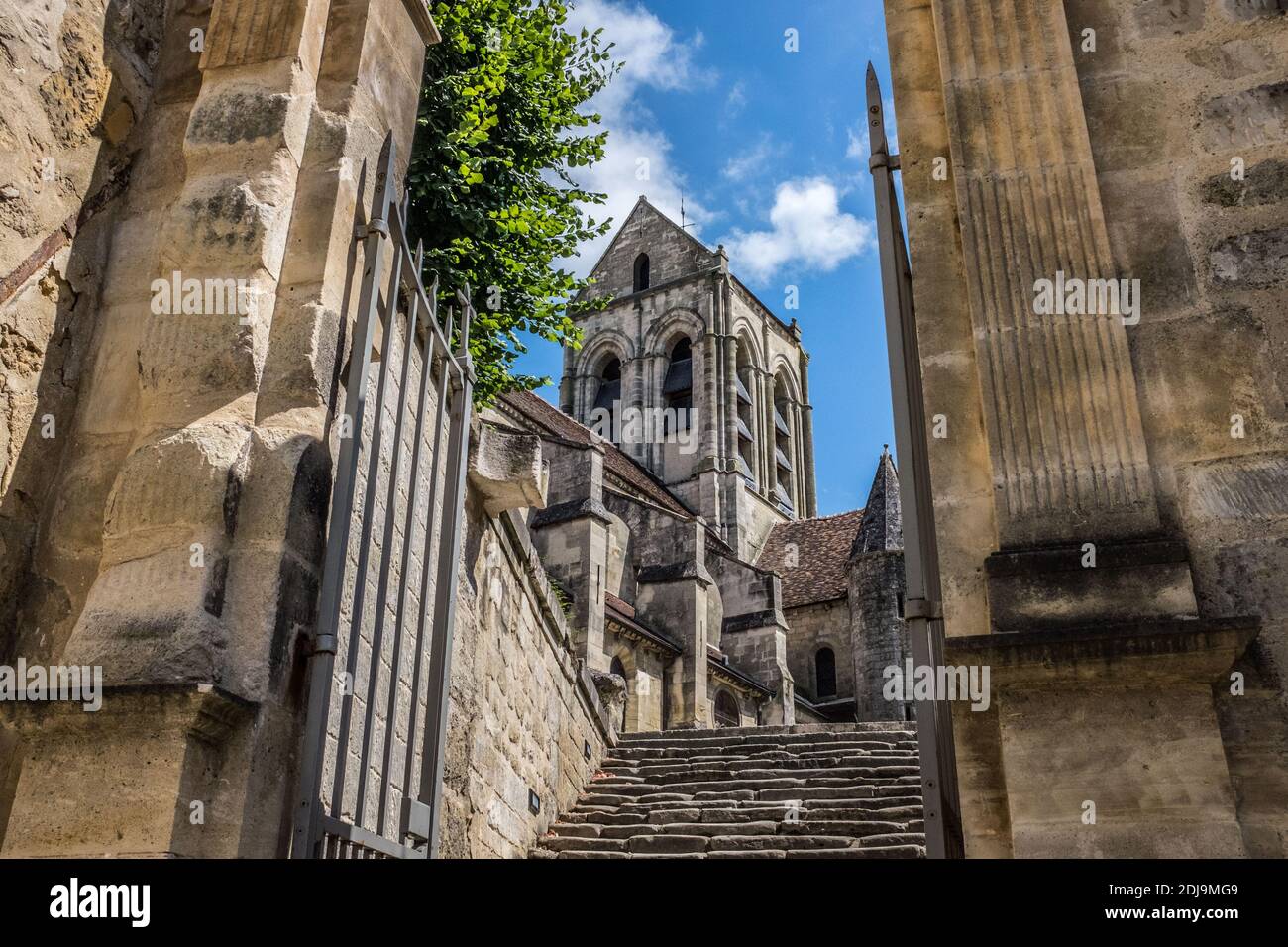 File - Illustration Vincent Van Gogh - Village of the Impressionists, the church painted by Vincent Van Gogh. Auvers-sur-Oise (95), Near Paris, France on July 24, 2016. Photo by David Boyer/ABACAPRESS.COM Stock Photo