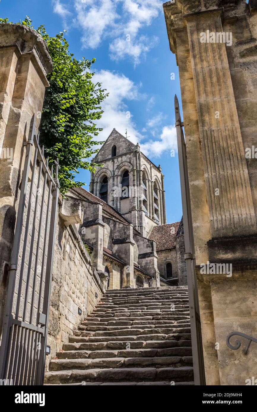File - Illustration Vincent Van Gogh - Village of the Impressionists, the church painted by Vincent Van Gogh. Auvers-sur-Oise (95), Near Paris, France on July 24, 2016. Photo by David Boyer/ABACAPRESS.COM Stock Photo