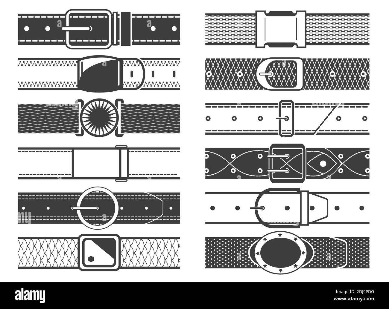 Vector belts with buckles Stock Vector Image & Art - Alamy