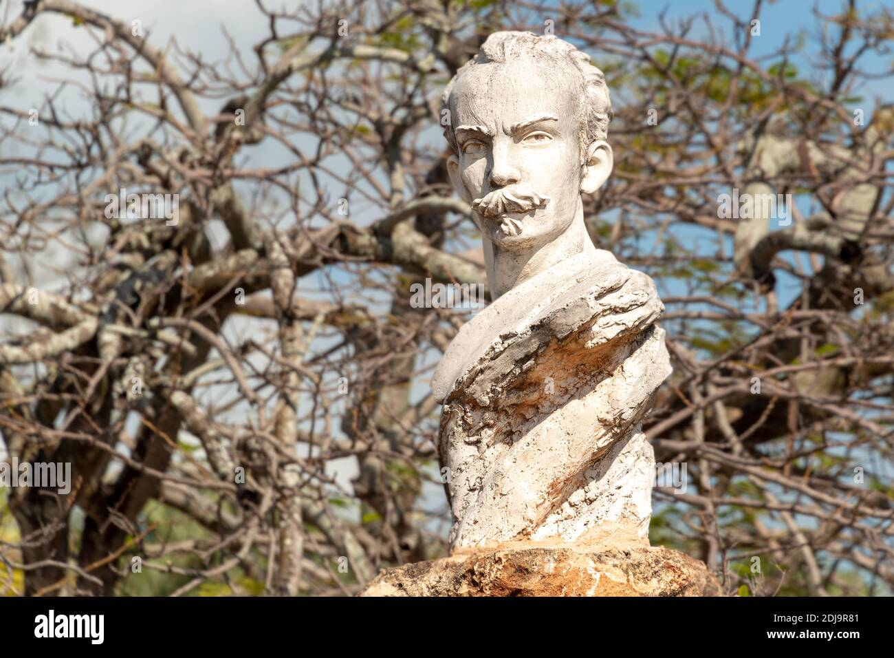 Jose Marti sculpture in Central Park,  First Avenue in Varadero, Cuba Stock Photo