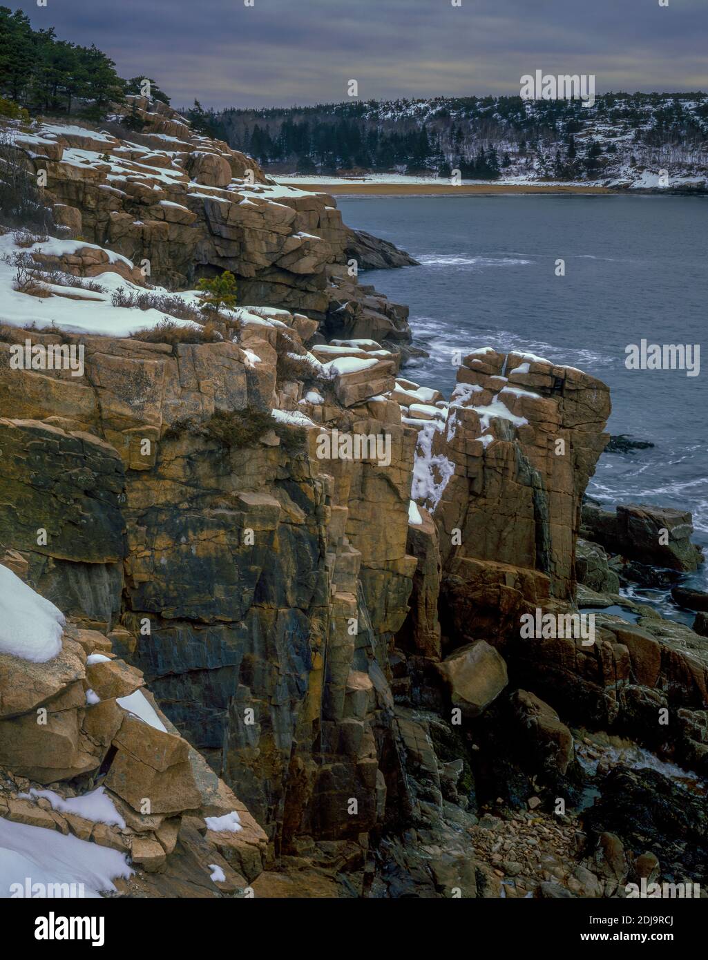 Cliffs, Sand Beach, Acadia National Park, Maine Stock Photo