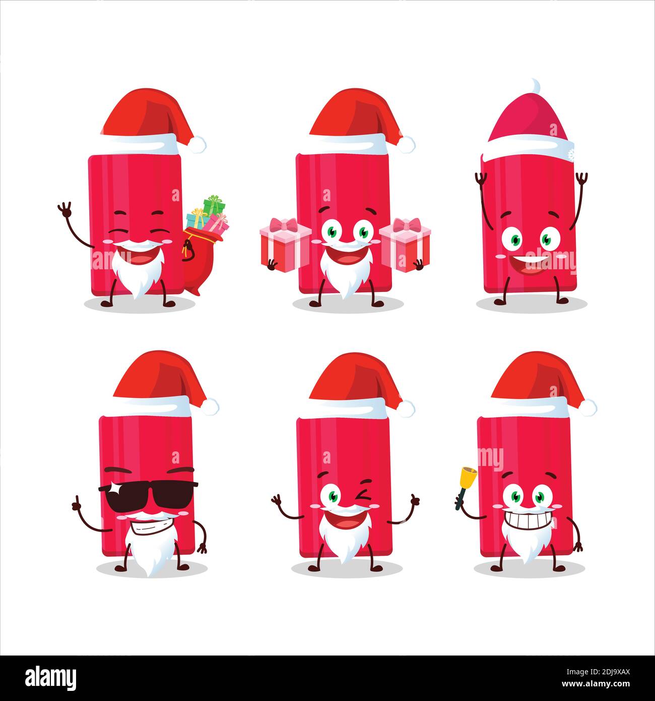 Santa Claus emoticons with ketchup bottle cartoon character. Vector ...