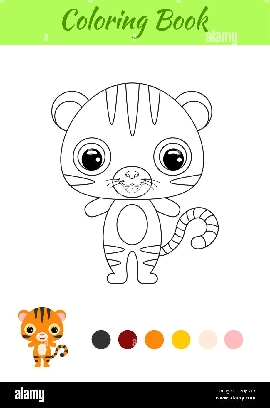 Cute Cartoon Tigers Coloring Pages