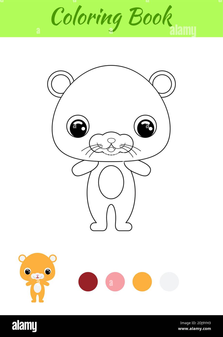 Coloring Book Little Baby Hamster Coloring Page For Kids Educational Activity For Preschool Years Kids And Toddlers With Cute Animal Stock Vector Image Art Alamy