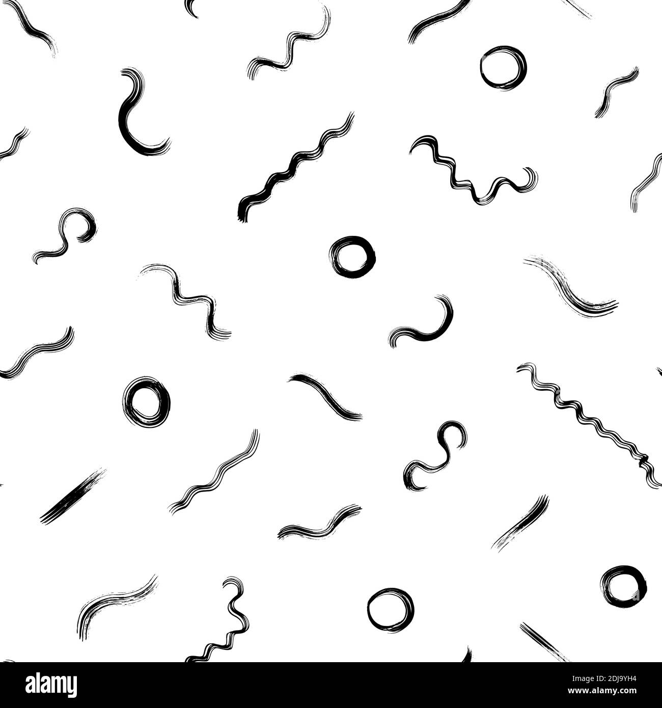 Seamless pattern with wavy lines and circles Stock Vector