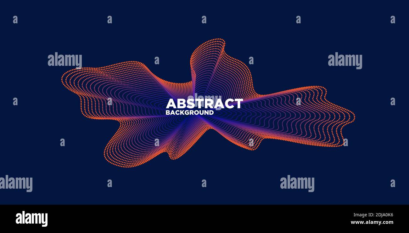 Vector abstract background with a colored dynamic waves, line and particles. Illustration suitable for design Stock Vector