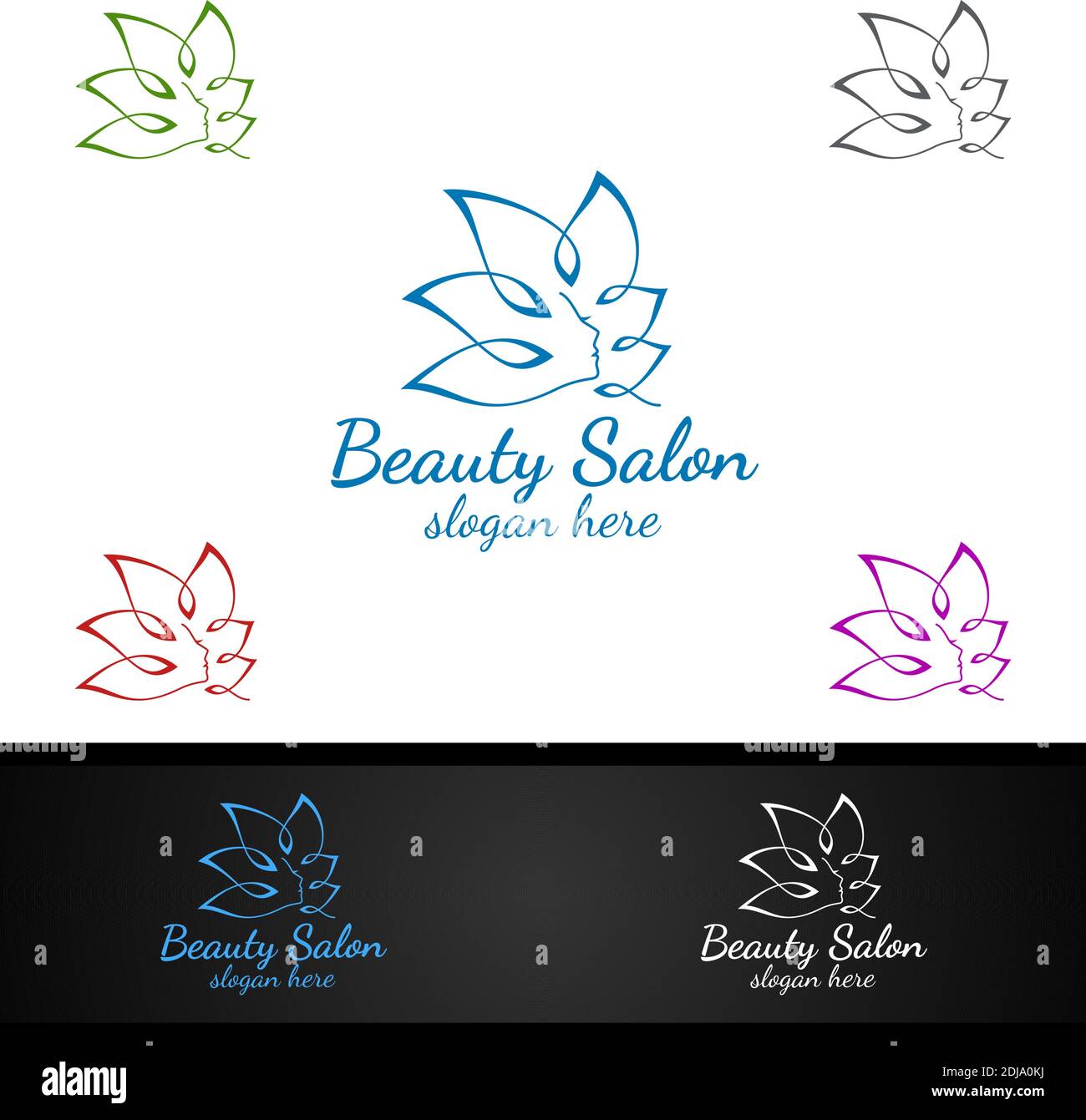 Salon Fashion Logo for Beauty Hairstylist, Cosmetics, or Boutique Design Stock Vector