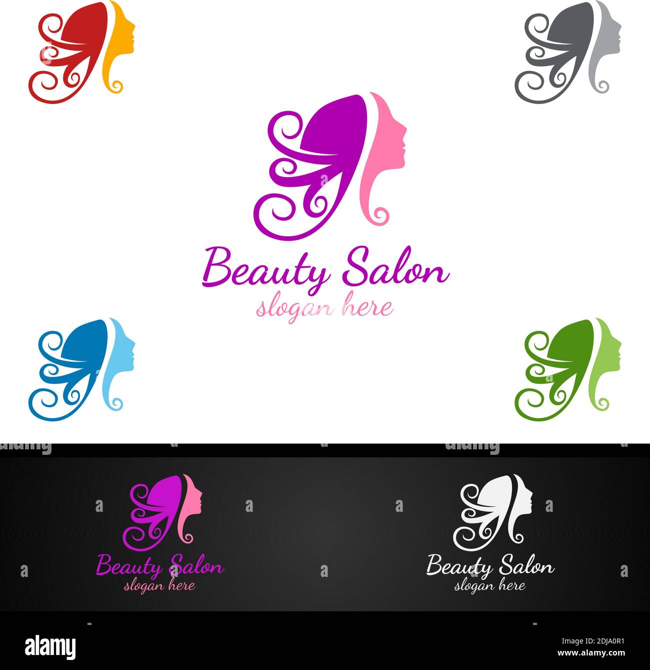 Salon Fashion Logo for Beauty Hairstylist, Cosmetics, or Boutique Design Stock Vector