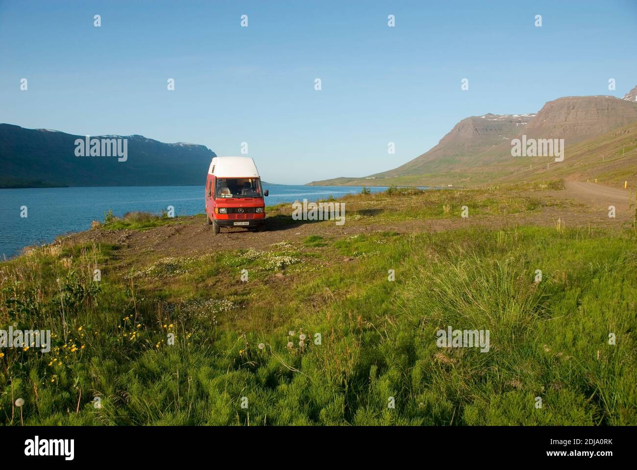 Europa, Island, Iceland, Strasse, Route, Hochlandstrecke, Seydisfjoerdur, Westisland, Stock Photo