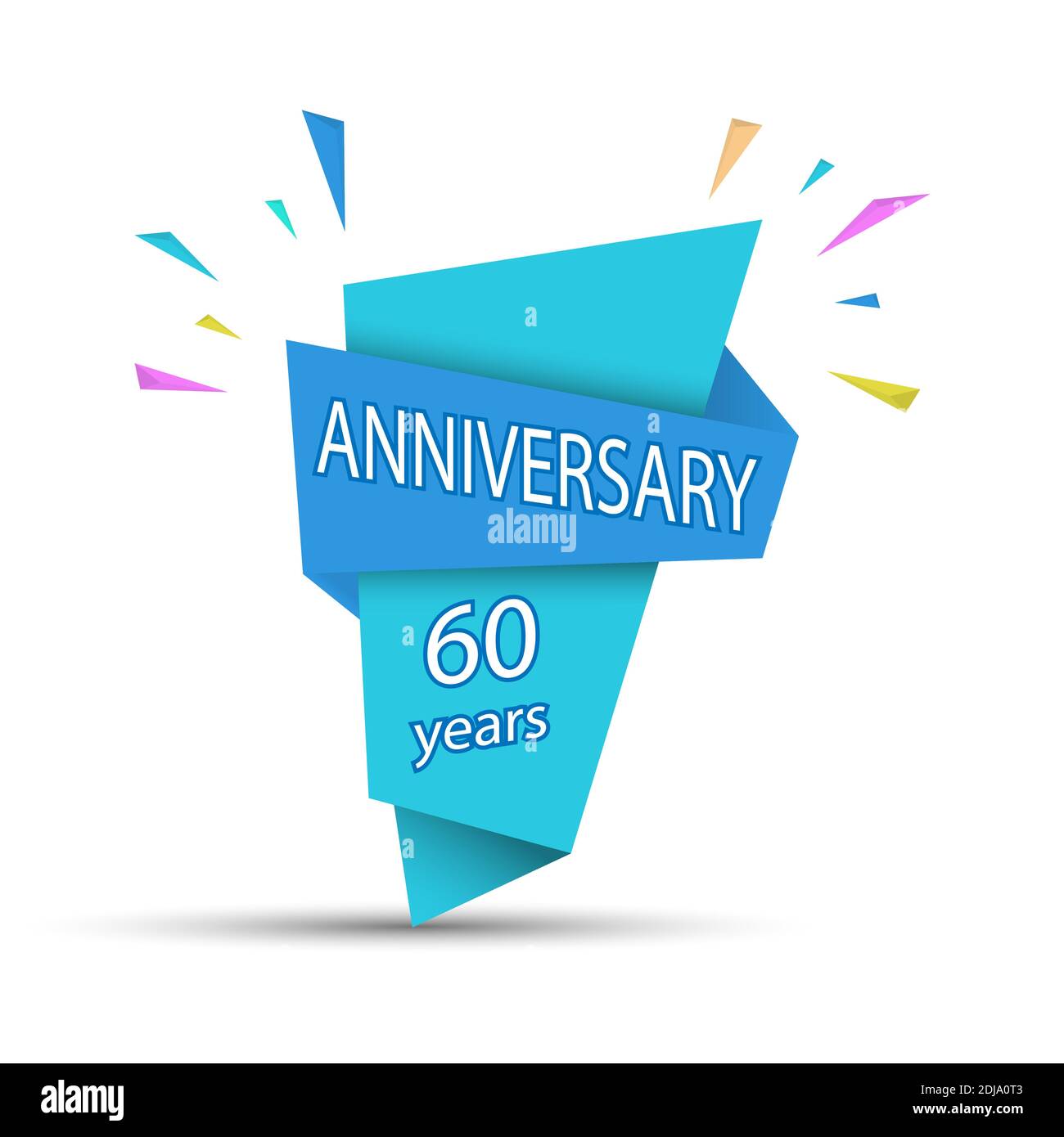 ANNIVERSARY 60 years. Colored banner for congratulations and thematic ...