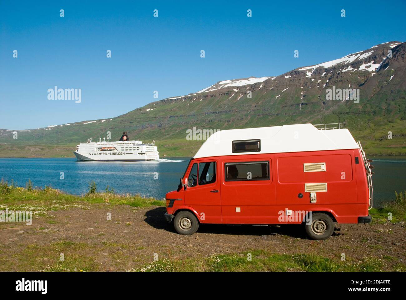 Europa, Island, Iceland, Strasse, Route, Hochlandstrecke, Seydisfjoerdur, Westisland, Stock Photo
