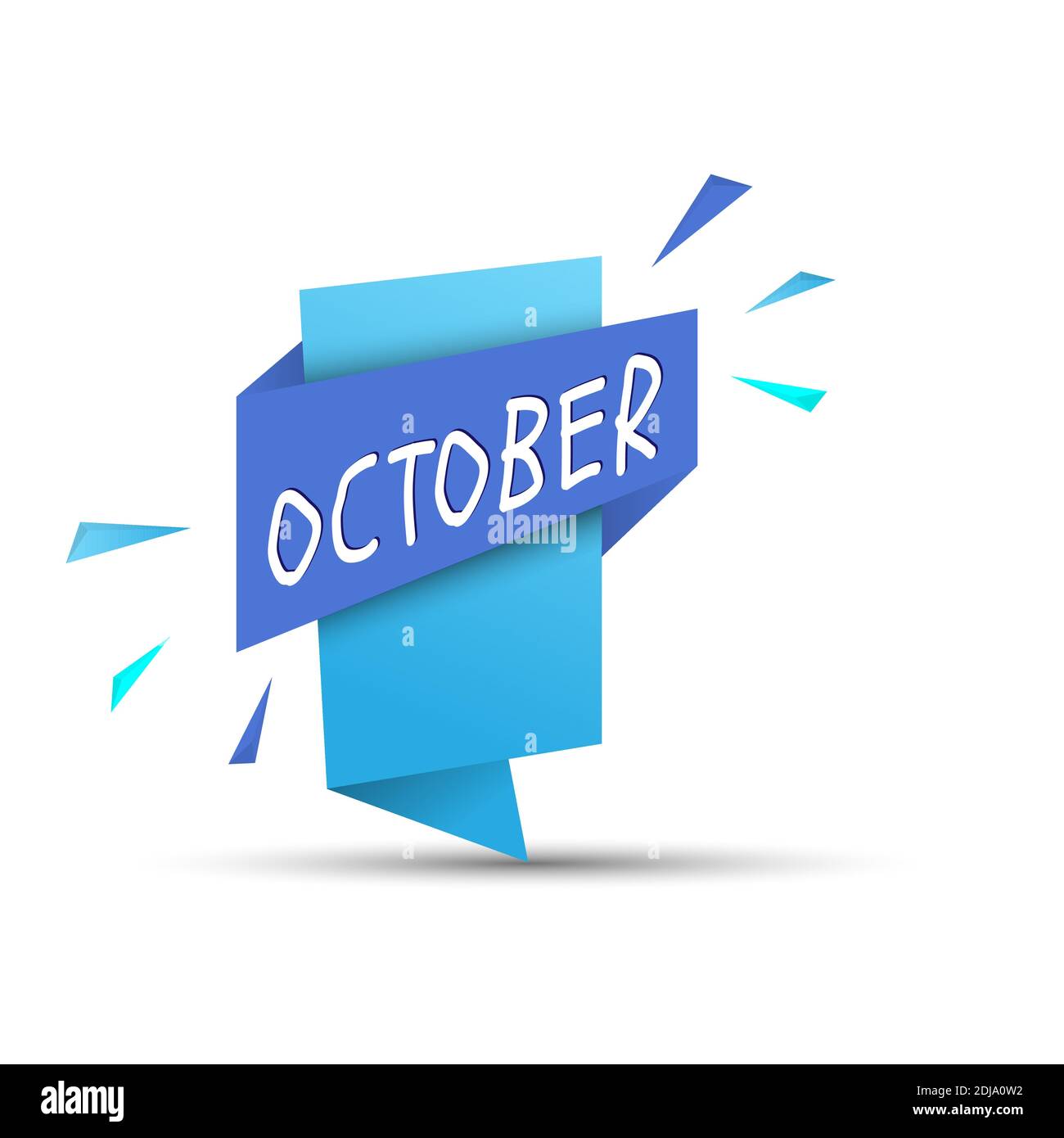 OCTOBER. Colored banner with the name of the month of the year. Stock vector illustration Stock Vector